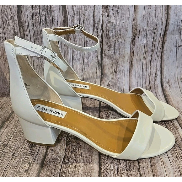 Steve Madden Sandals 10 Wide Model: Irene, White Leather NWT & Box (5) - Picture 2 of 5